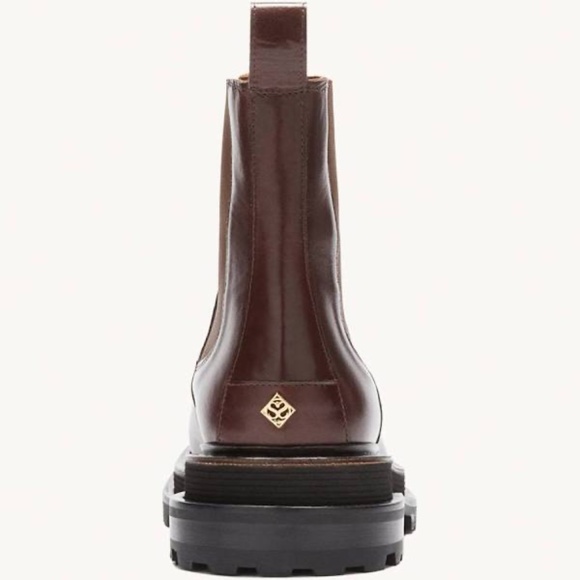 SANDRO Noha Leather Chelsea Boots Notched Gold size 38 39 7.5 - Picture 7 of 16